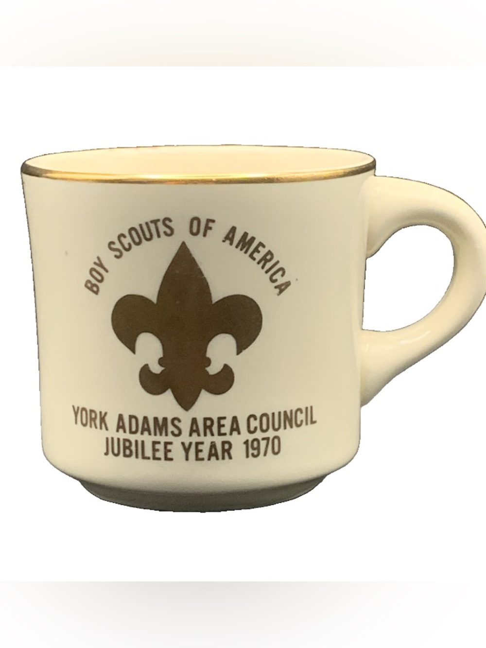 Vintage Boy Scouts Scout BSA York Adams Area Council Jubilee Year 1970 Mug